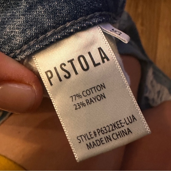 Pistola Light Blue Distressed Woman’s Boyfriend Jeans Size 25 Preppy Picnic Mood - Picture 9 of 14